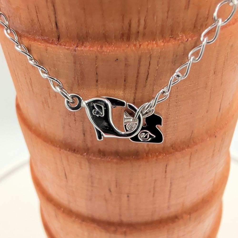 Swarovski Swan Signed Green Crystal Silver Tone Rhodium Plated‎ Bangle Bracelet - Picture 6 of 14